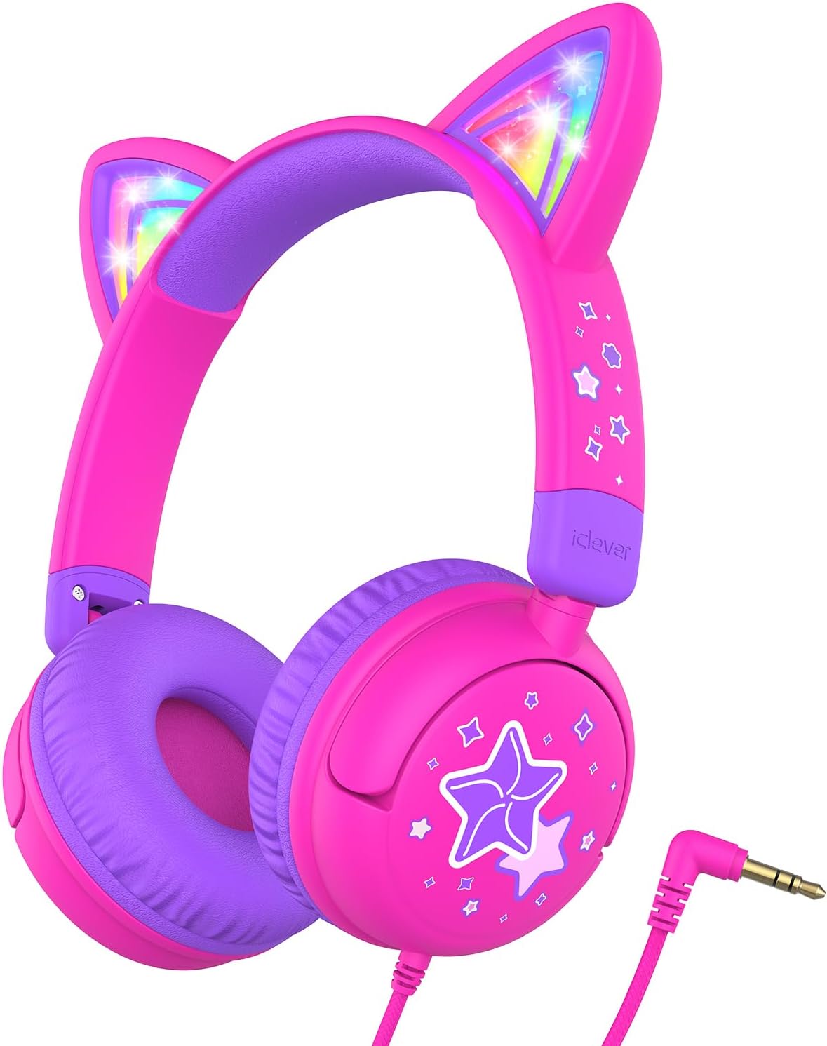 Detalle de iClever Kids Cat Ear Headphones 85dBA