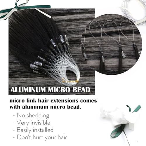 Detalle de Moresoo extension cheveux naturel froid ombre noir argenté 50 mèche 35 cm ⚙