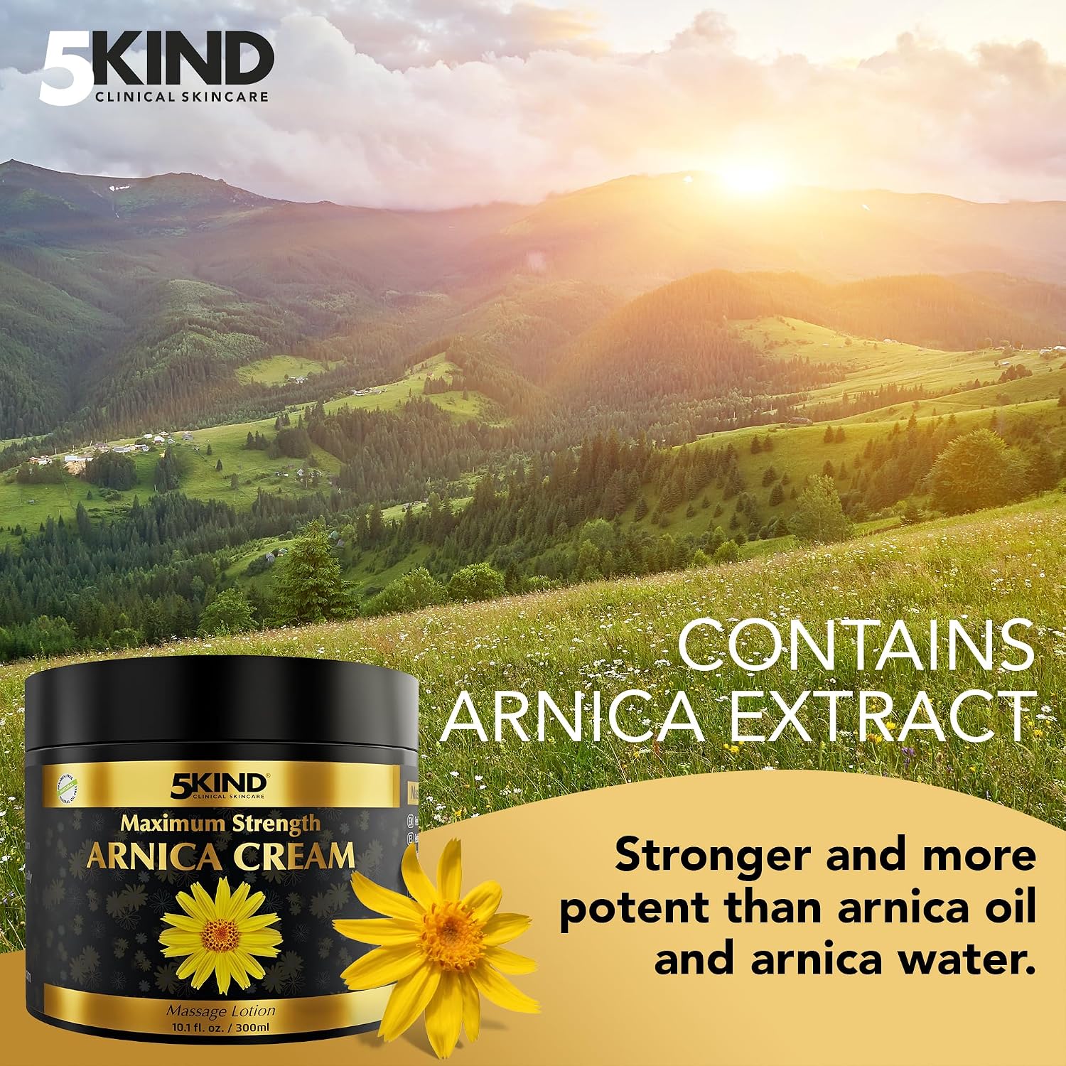 Thumbnail 1 de 5kind Extra Strong Arnica Cream Massage Lotion 300ml — Fast-Acting Arnica for Bruising and Swelling