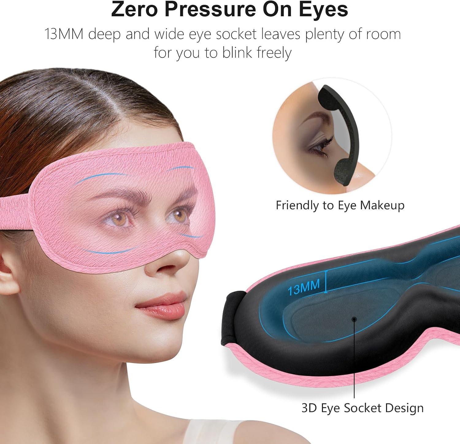 Detalle 1 de Gritin 100% Blackout Sleep Mask 3D