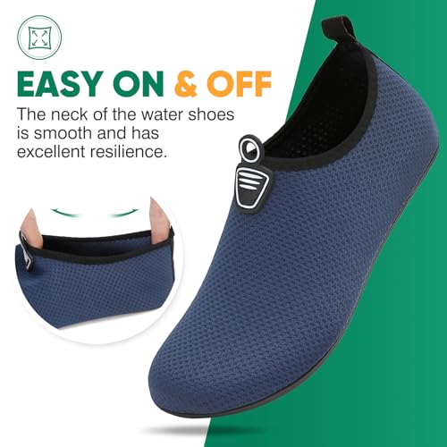 Detalle 2 de gitzing Water Shoes for Women & Men – Quick-Dry Aqua Socks (Blue, 45 EU / 10.5 UK)