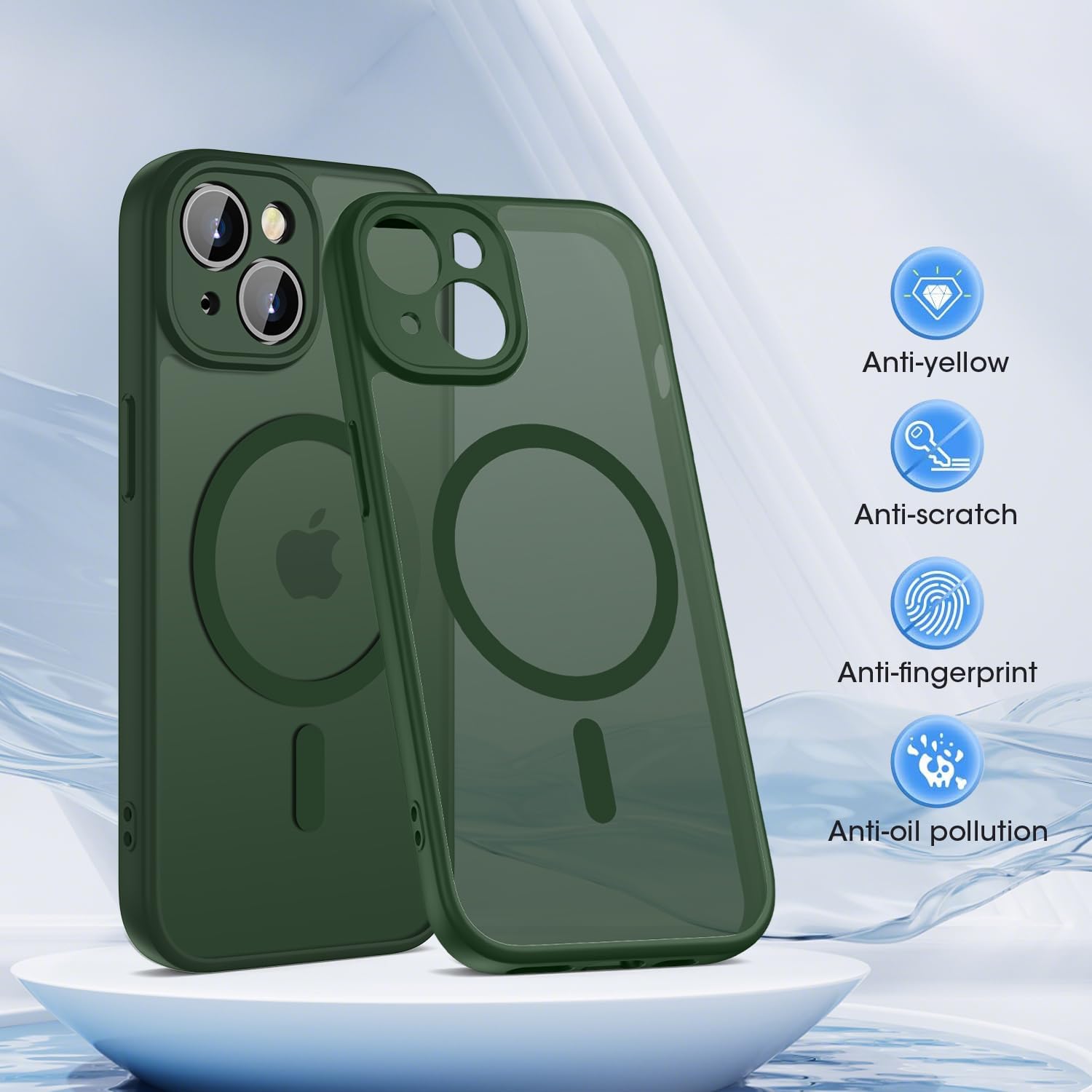 Detalle de ORDA Magnetic Case for iPhone 15 with MagSafe — Full Camera Protection, Slim Matte Finish