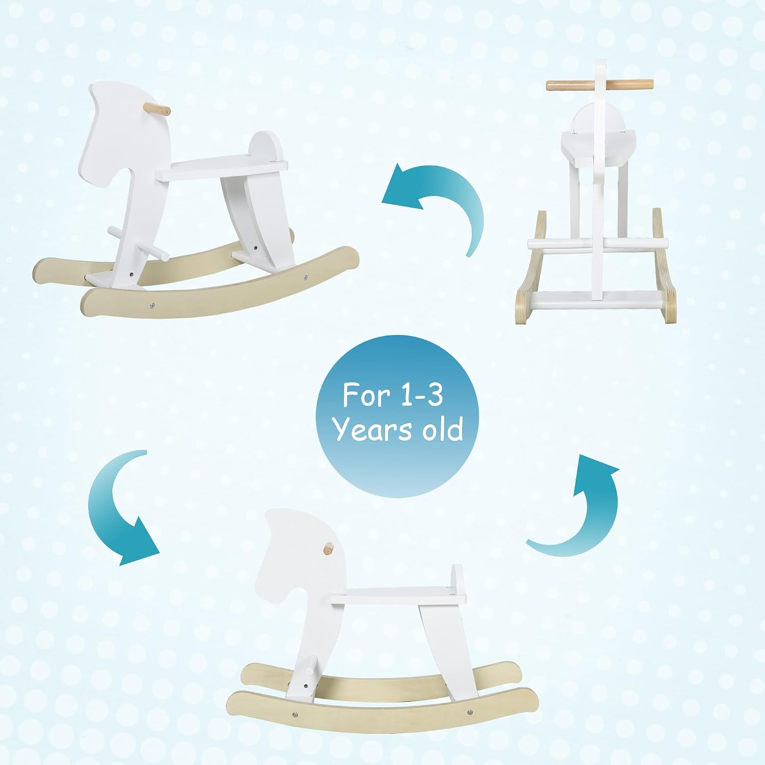 Detalle 2 de Qaba Wooden Rocking Horse