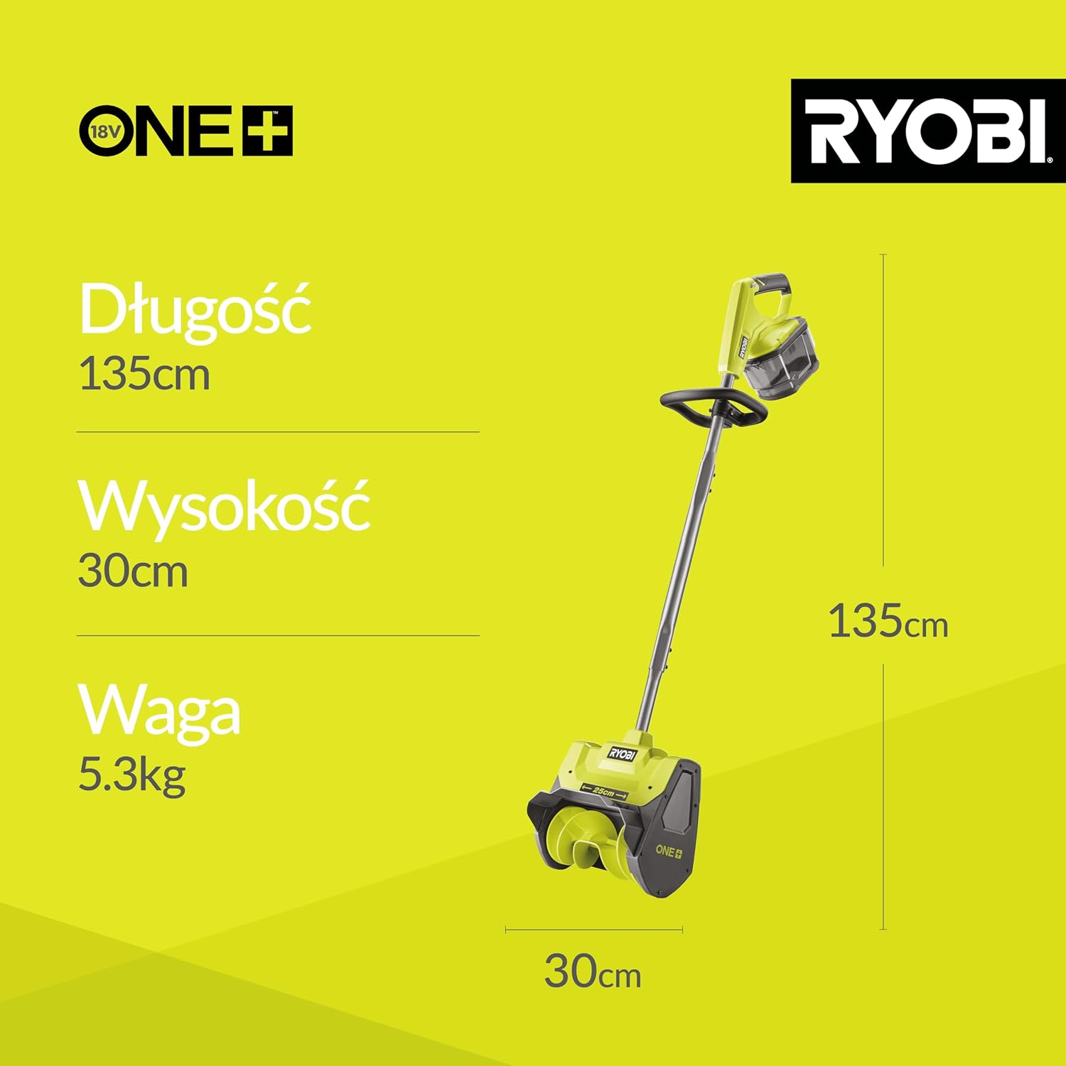 Detalle de Ryobi Ry18St25A-0 – akumulatorowa odśnieżarka 18 V, szerokość robocza 25 cm
