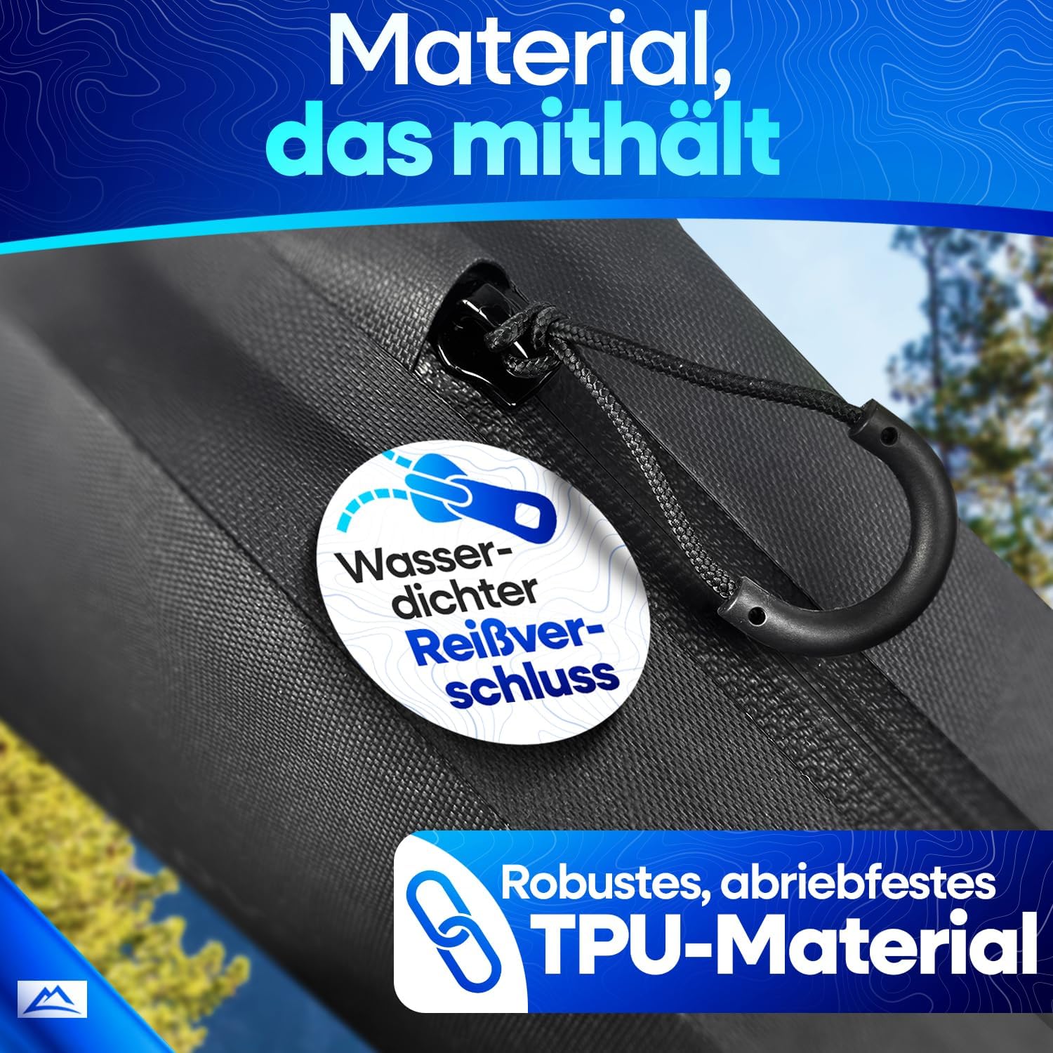 Thumbnail 3 de Nextcover® Bikepacking Oberrohrtasche mit Klettverschluss – 100% wasserdichtes AquaShield-TPU, 1L