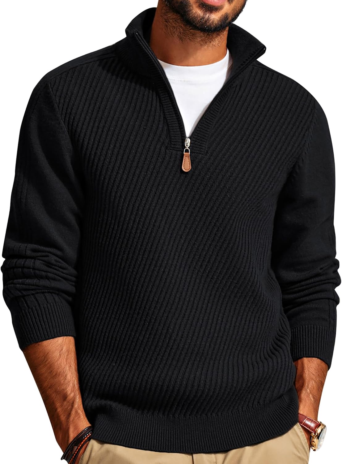 Thumbnail 4 de PJ PAUL JONES Rollkragenpullover 1/4 Zip Langarm Hoodie
