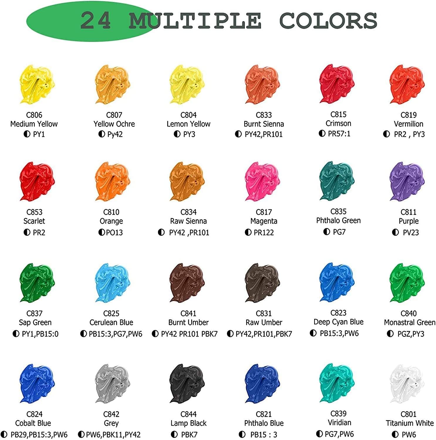 Thumbnail 1 de Acrylfarben Set 24×12 ml mit Pinsel 🎨