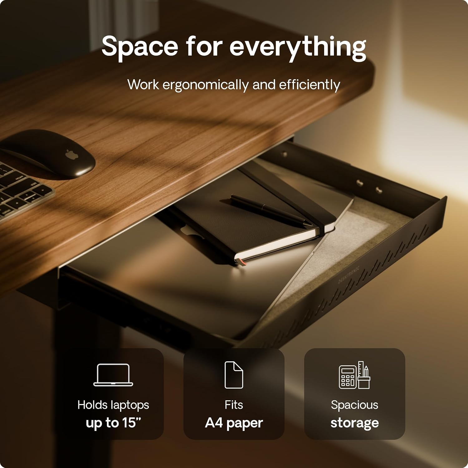 Thumbnail 6 de Desktronic Hidden Organizer Under-Desk Storage Drawer (Light Green) for Office & Vanity Desks