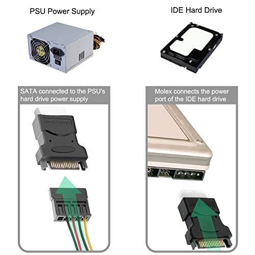Detalle de HAAMNING7: Adattatore SATA 15Pin a Molex 4Pin IDE – 4 pezzi, soluzione per alimentazione HDD/IDE