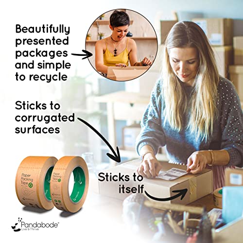Thumbnail 3 de Pandabode Kraft Paper Packing Tape, 48mm x 50m, Brown, Recyclable