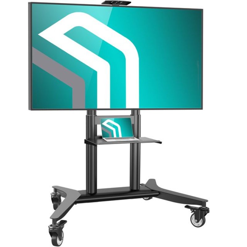 Detalle 2 de Onkron TS1871-B: Soporte TV 55–90 pulgadas con ruedas, altura regulable y capacidad 75 kg