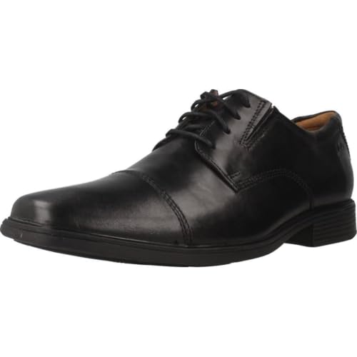 Thumbnail 8 de Clarks Tilden Cap Derby Shoes for Men — Black Leather, 11 UK