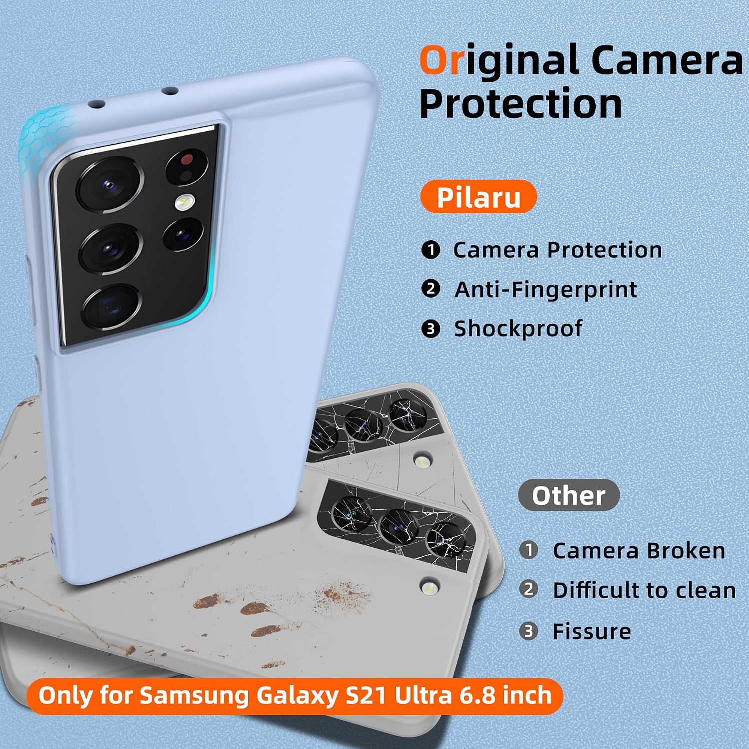 Detalle de Samsung Galaxy S21 Ultra case, liquid silicone