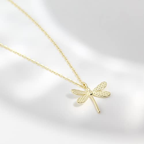 Thumbnail 1 de Collana con ciondolo libellula in argento Sterling 925 – Meissa, plissettata in oro rosa