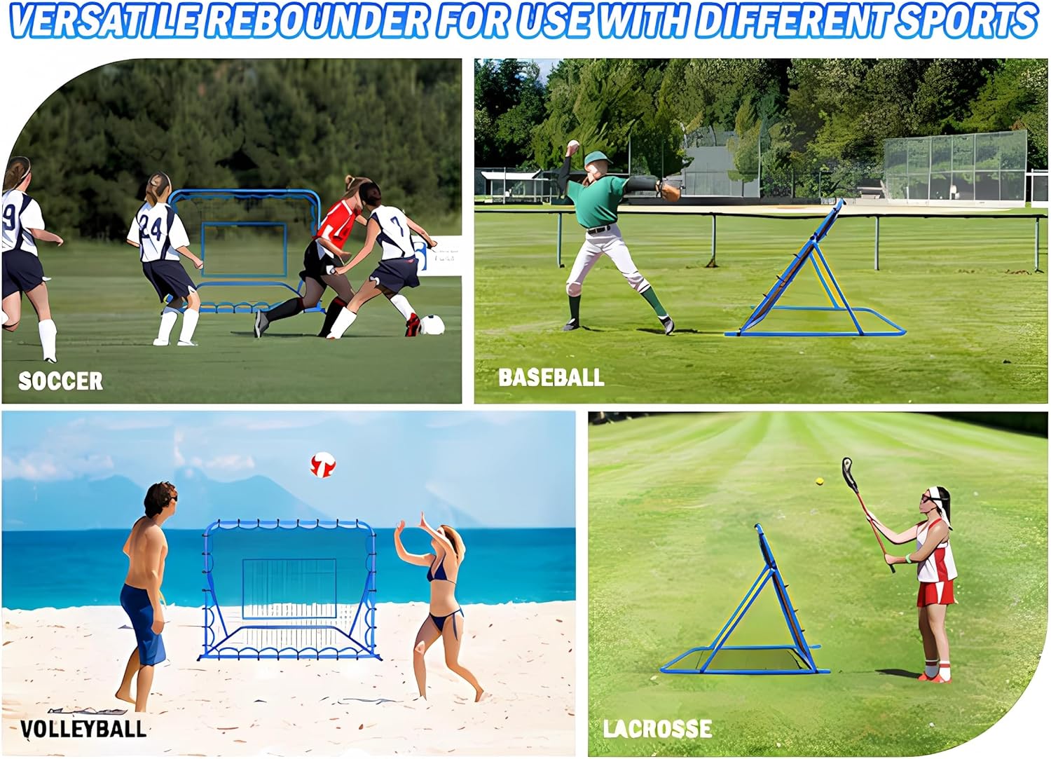 Thumbnail 6 de Winthai Soccer Baseball Volleyball Rebounder Net (5x4ft) – Quick-Switch 3-Mode Training Goal Net