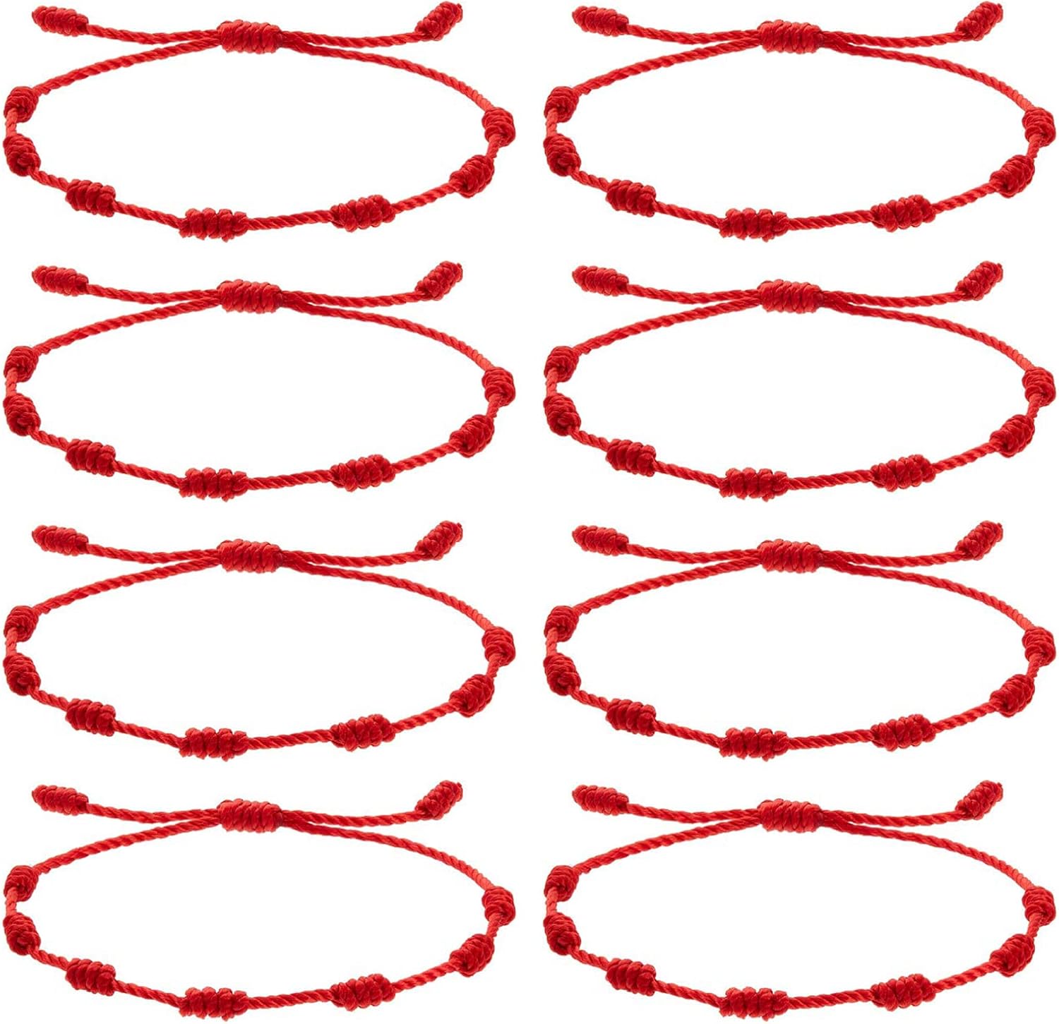Detalle de VEGCOO Lot de 8 bracelets rouges 7 nœuds