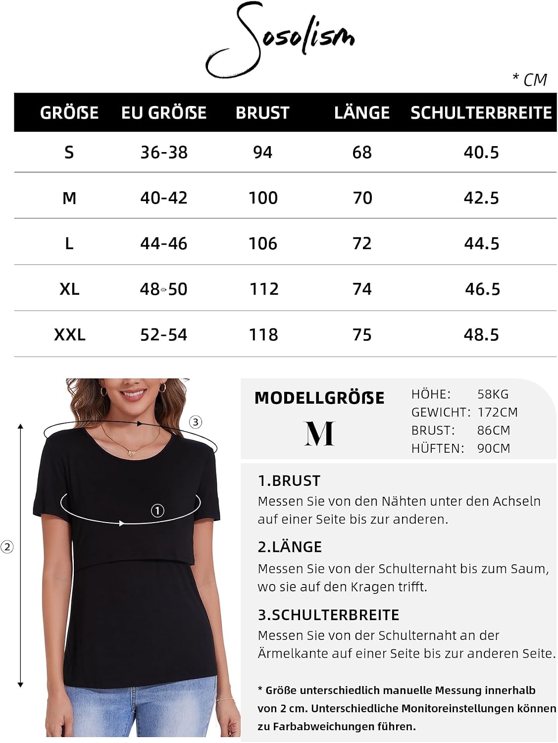 Thumbnail 5 de Sosolism 3er-Pack Stillshirt Damen Weich