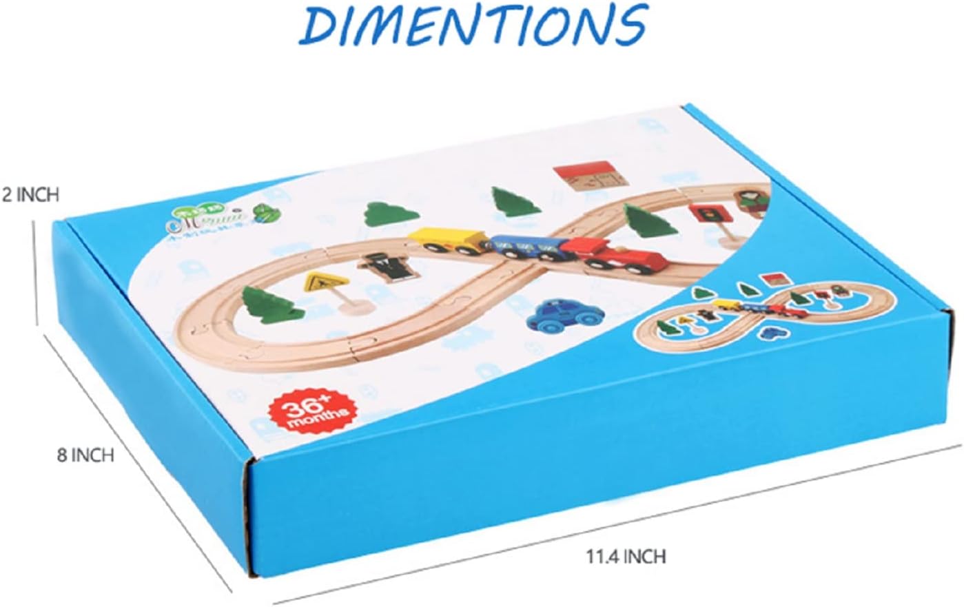 Thumbnail 6 de Giocattolo per ferrovia in legno da 33 pezzi per bambini – compatibile con Thomas, Brio e altre marche