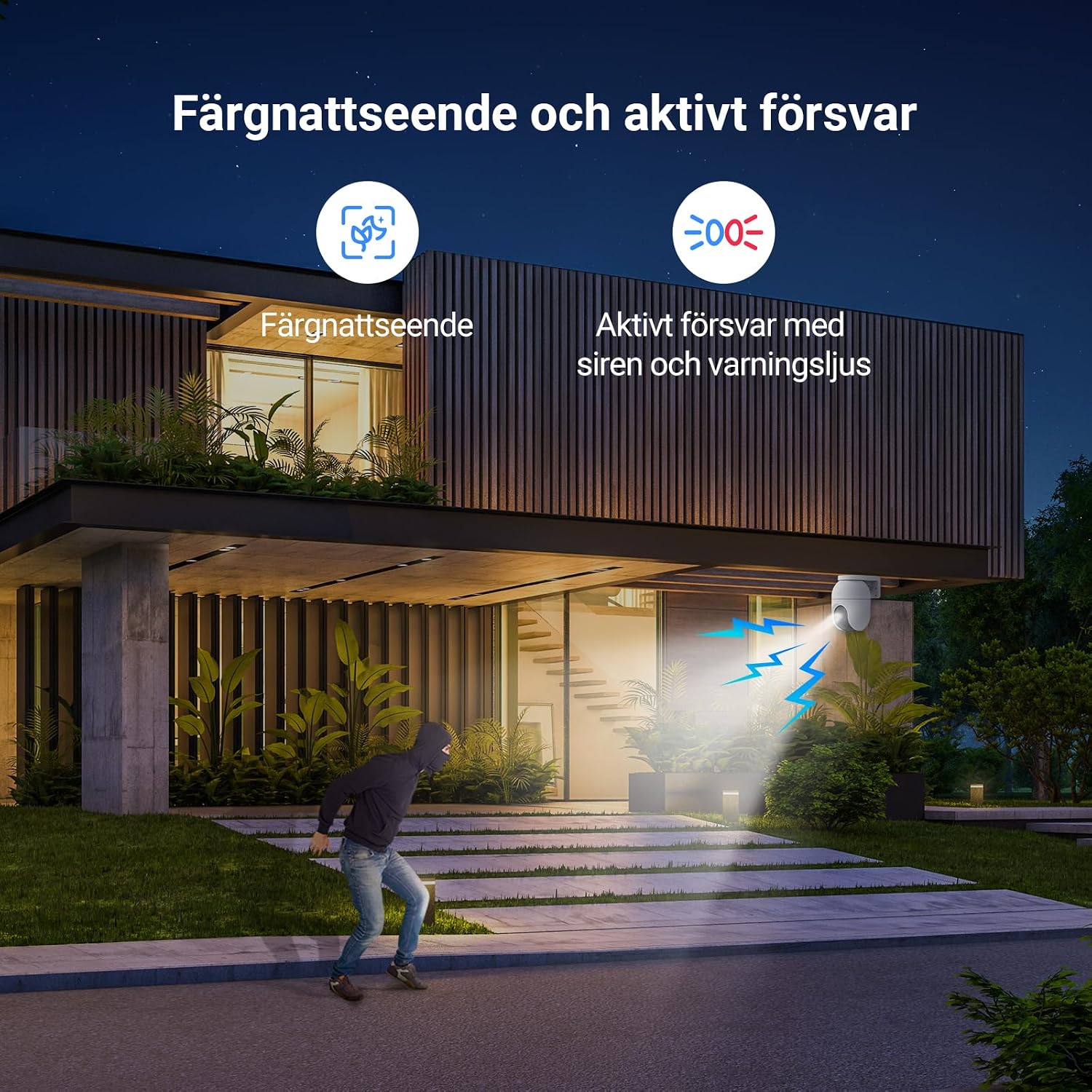 Detalle 2 de EZVIZ C8c 5MP utomhuskamera med 3K, färgnattseende och automatisk spårning