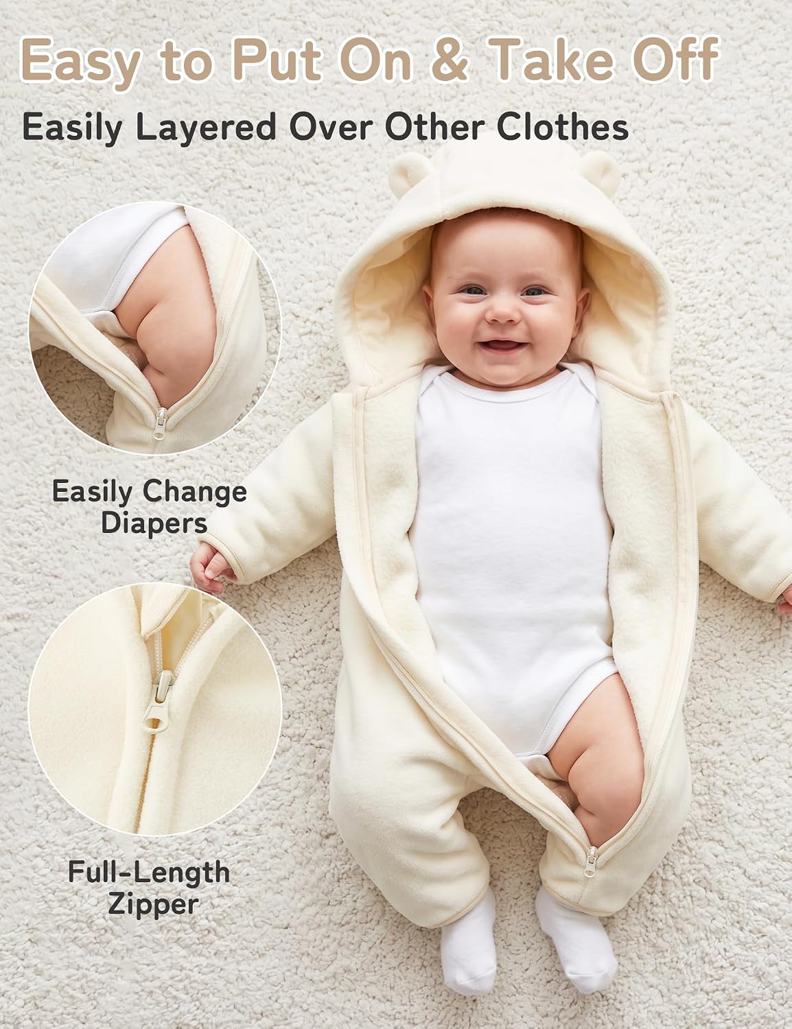 Thumbnail 6 de Babymine Baby Bear Snowsuit Fleece