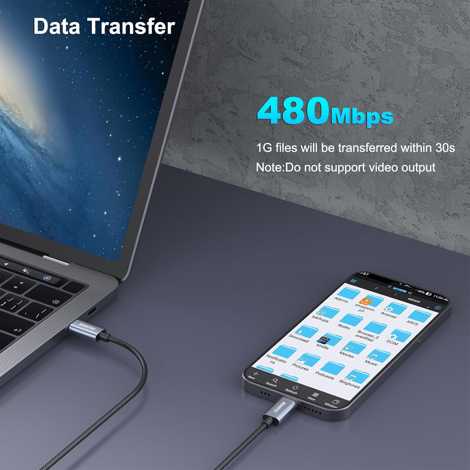 Thumbnail 5 de BENFEI New Silikon USB-C auf USB-C Kabel, 100W, 2 m – langlebig, kinkfrei und schnellladen