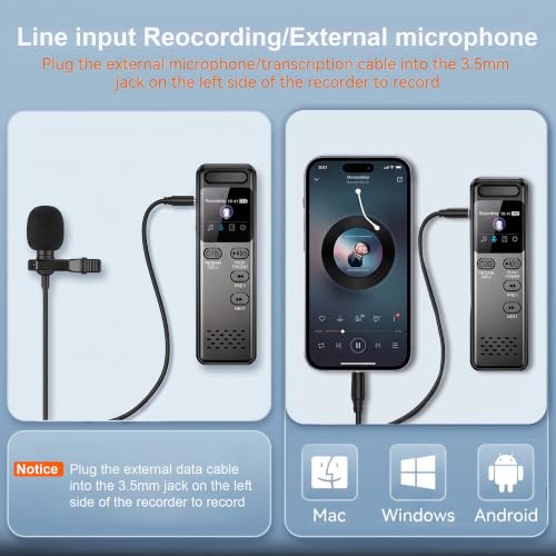 Detalle 2 de Liebssen 64GB Digital Voice Recorder with One-Button Recording