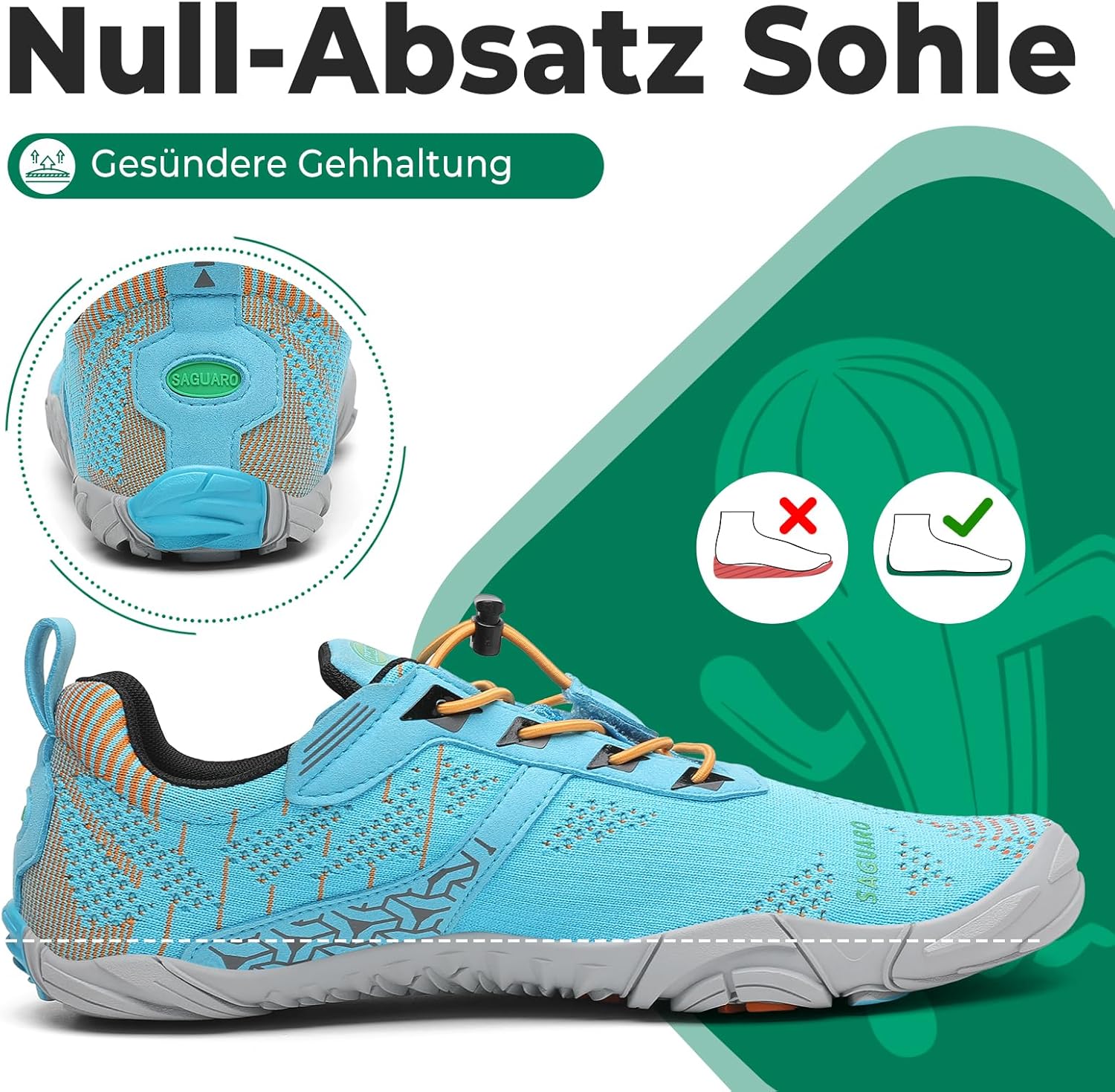 Thumbnail 3 de SAGUARO Knit Barfußschuhe – rutschfestes Barfußmodell mit Zero-Drop, Gr. 36–48