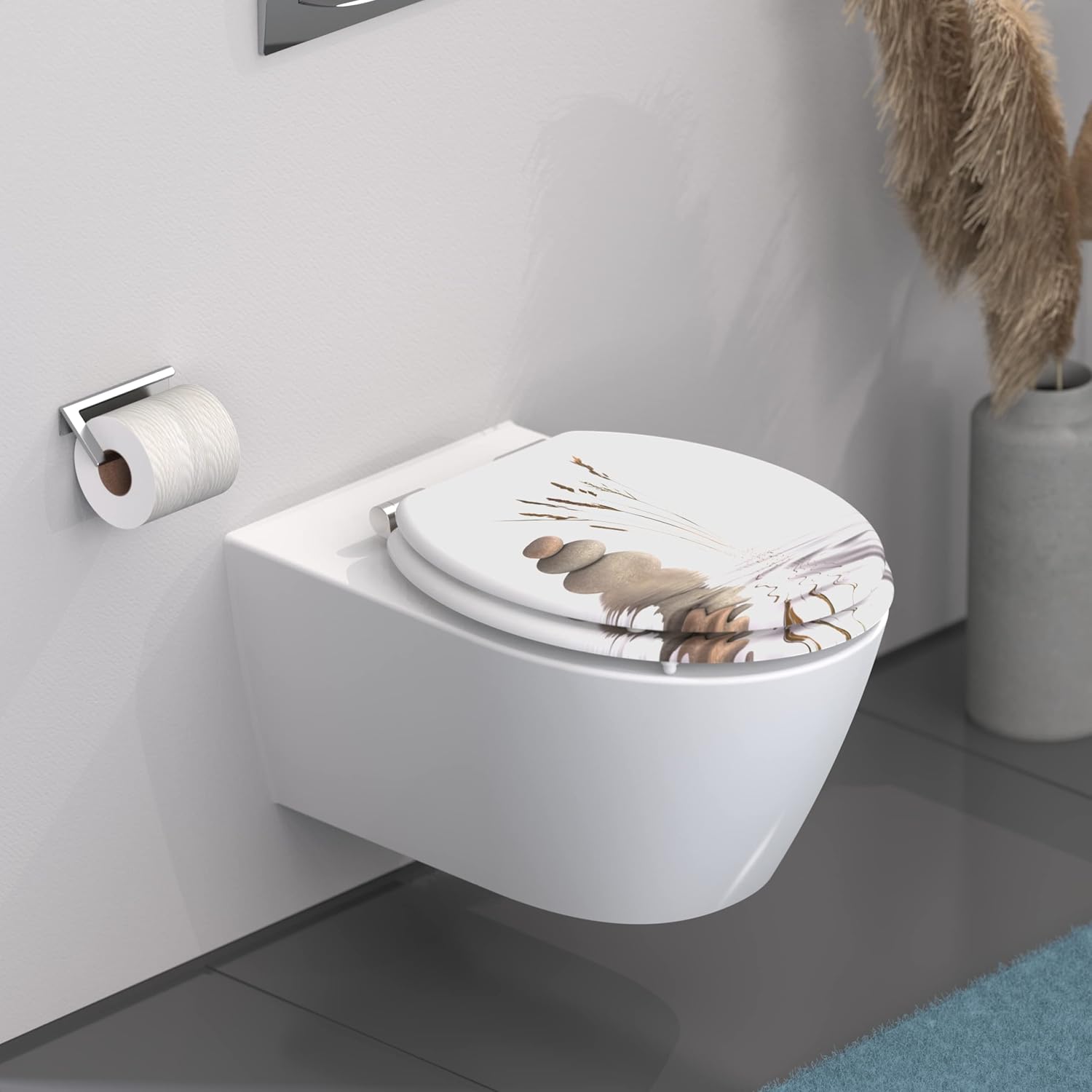 Thumbnail 1 de SCHÜTTE Abattant WC Wellness en MDF avec frein de chute – blanc, forme O, 150 kg