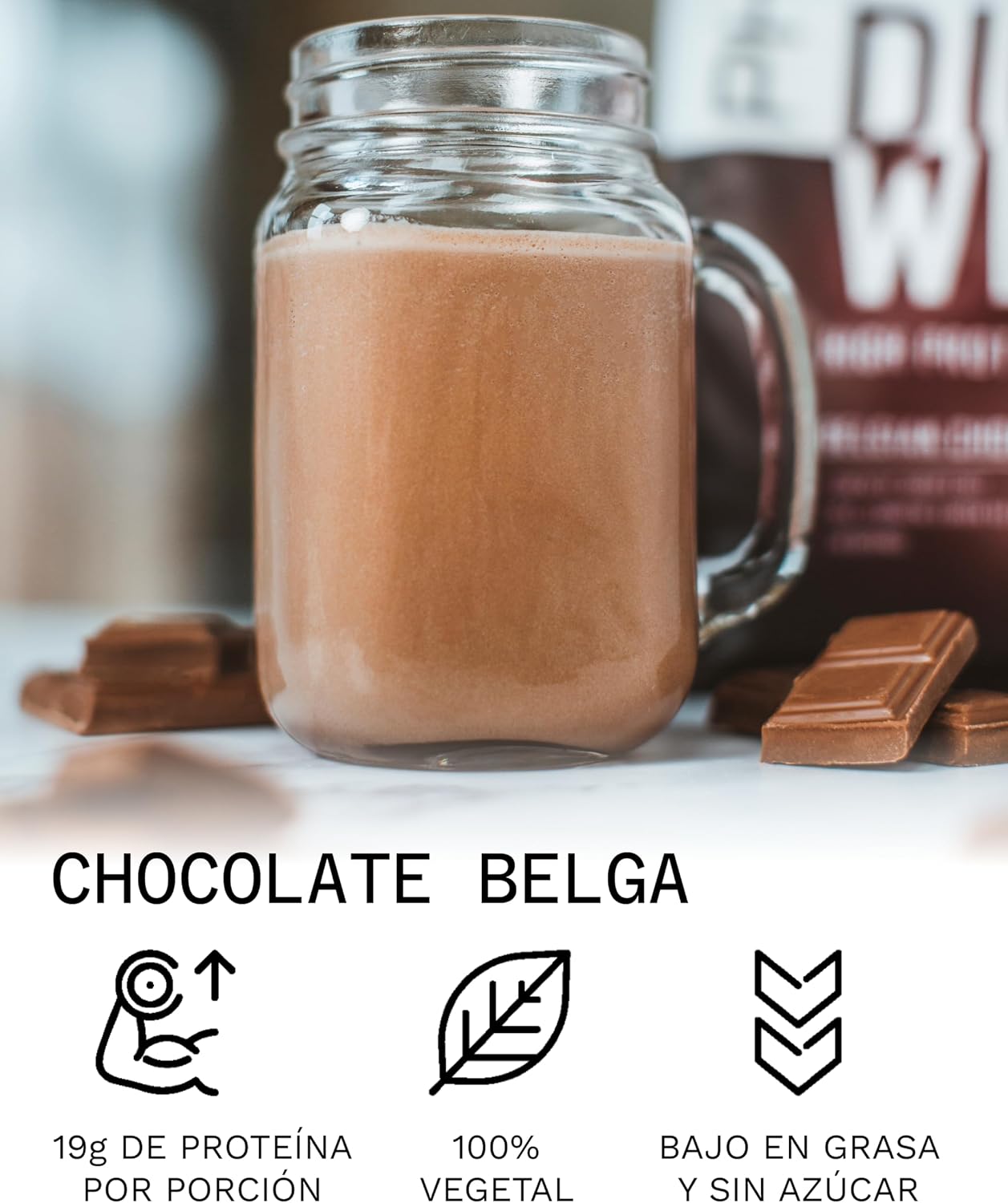 Detalle 2 de PhD Nutrition Diet Plant Proteína Vegana 1kg 🍫 Chocolate Belga