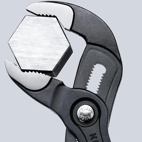Detalle de KNIPEX Cobra Hightech-Wasserpumpenzange auf SB-Karte 87 01 125 SB – präzise, selbstklemmend, langlebig