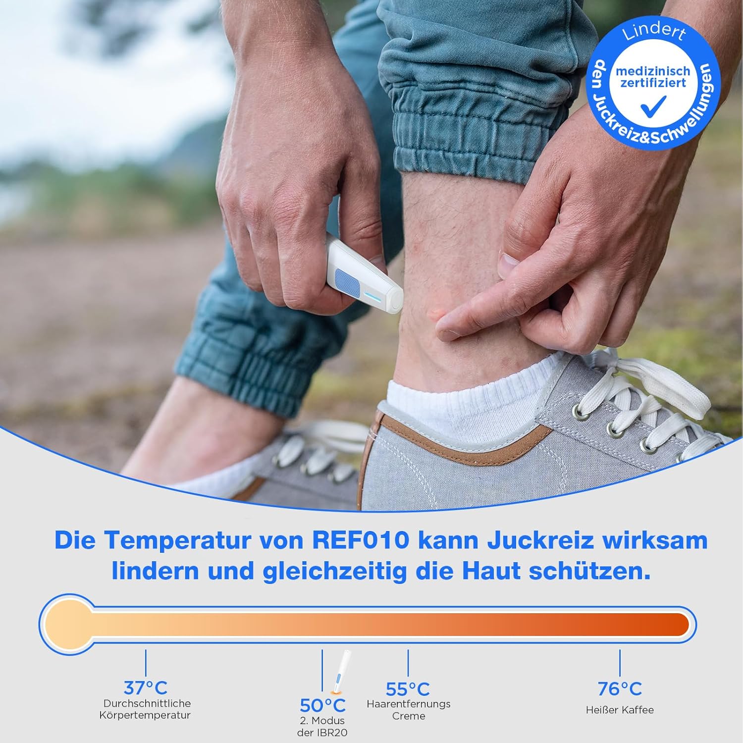 Detalle de MYCARBON Mückenstich Hitzestift (USB‑C) – Insektenstichheiler ohne chemische Stoffe