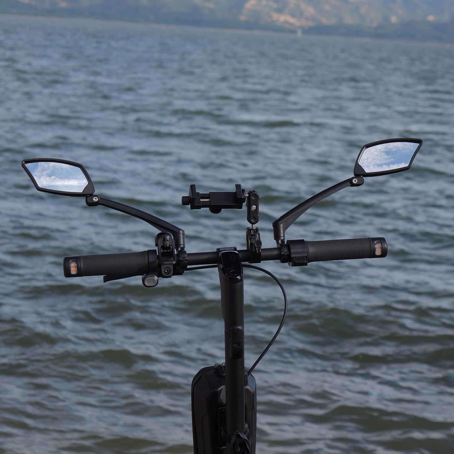 Thumbnail 4 de BriskMore Handlebar Bike Mirror – Crystal Clear 360° Adjustable HD Glass, 13" Arm, Shatterproof Convex Lens