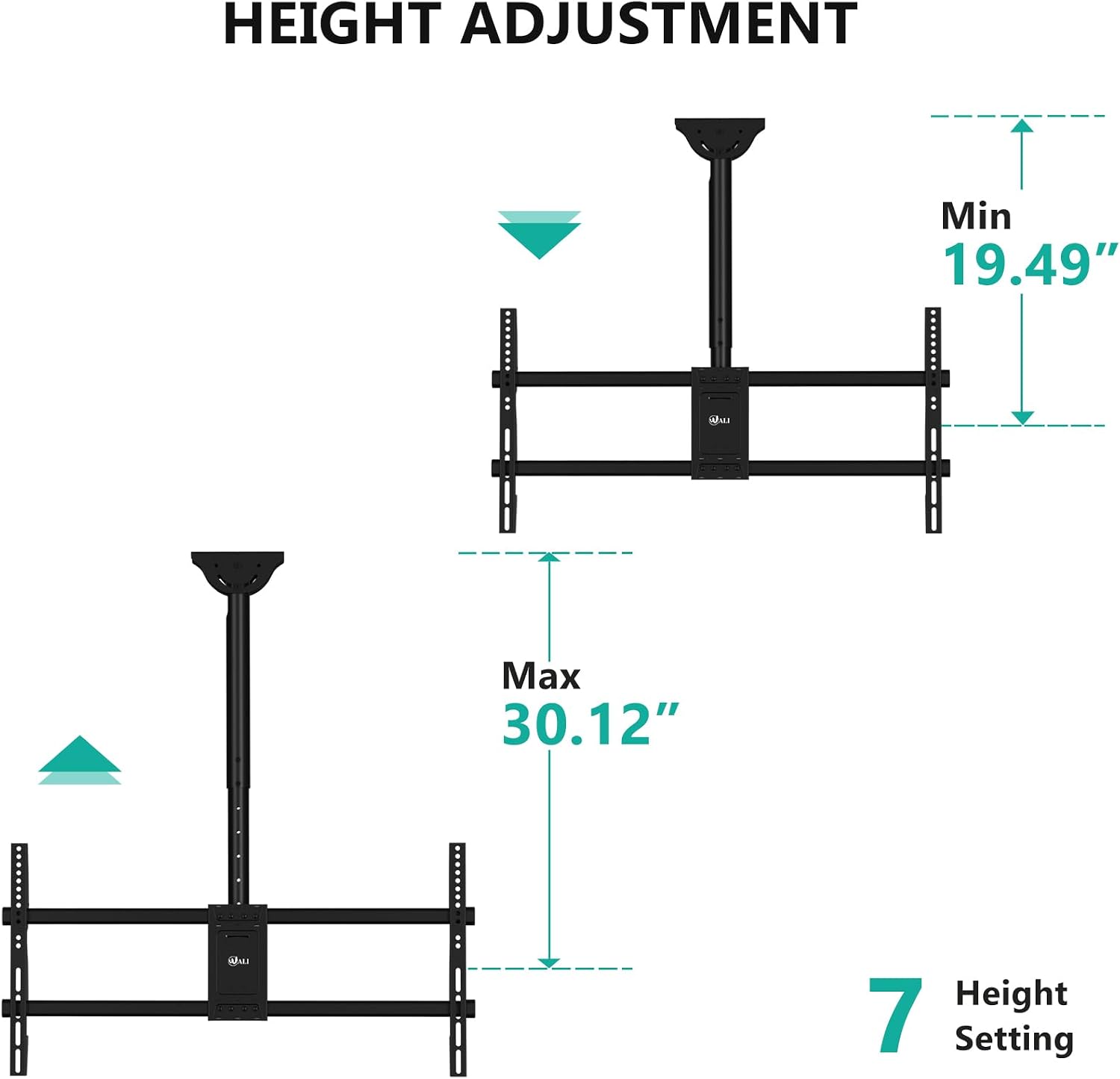 Detalle de WALI CM3790 Ceiling TV Mount 37–90 inch, 220 lb