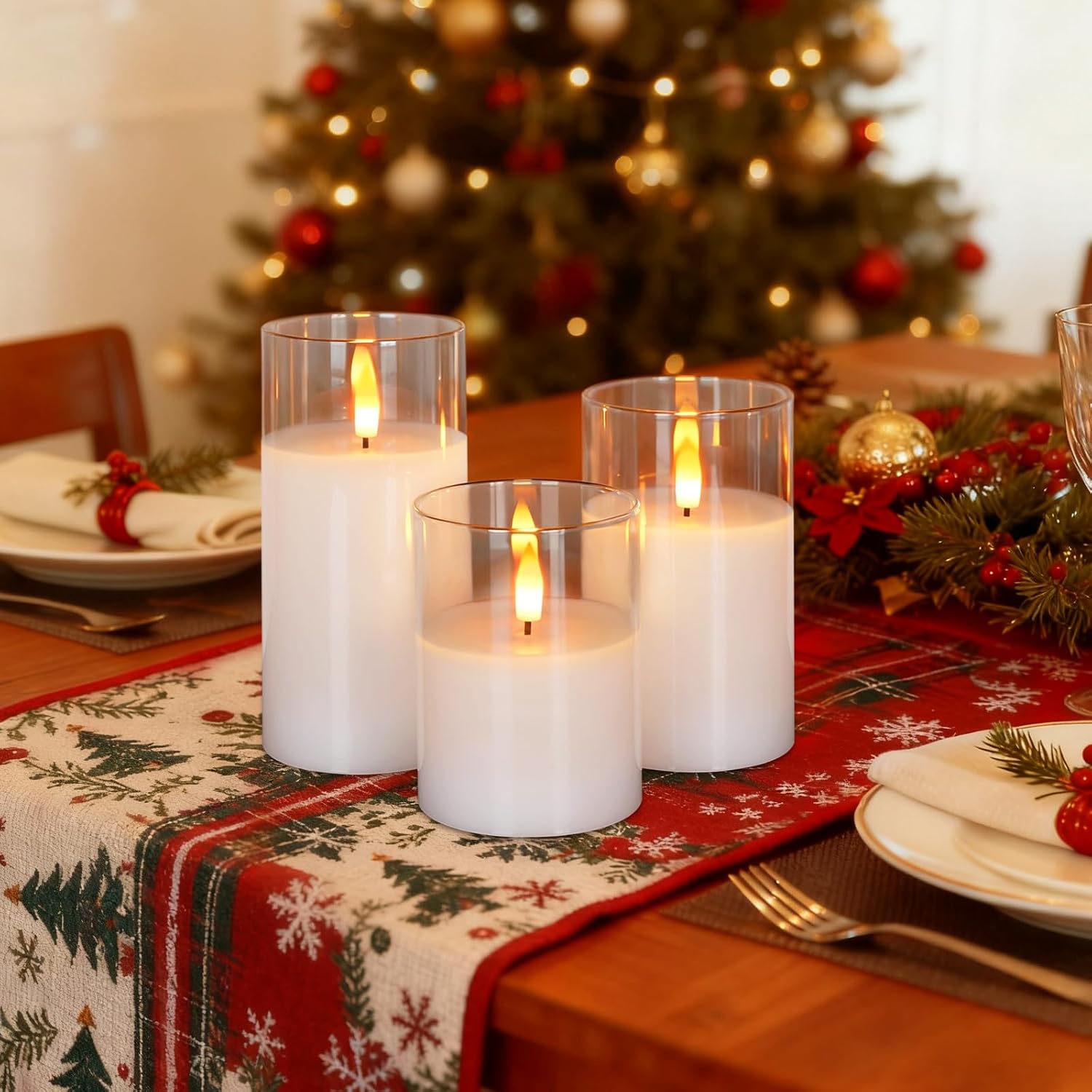 Detalle de Amagic APILLAR Flameless LED Candles, Set of 3 with Remote and Timer