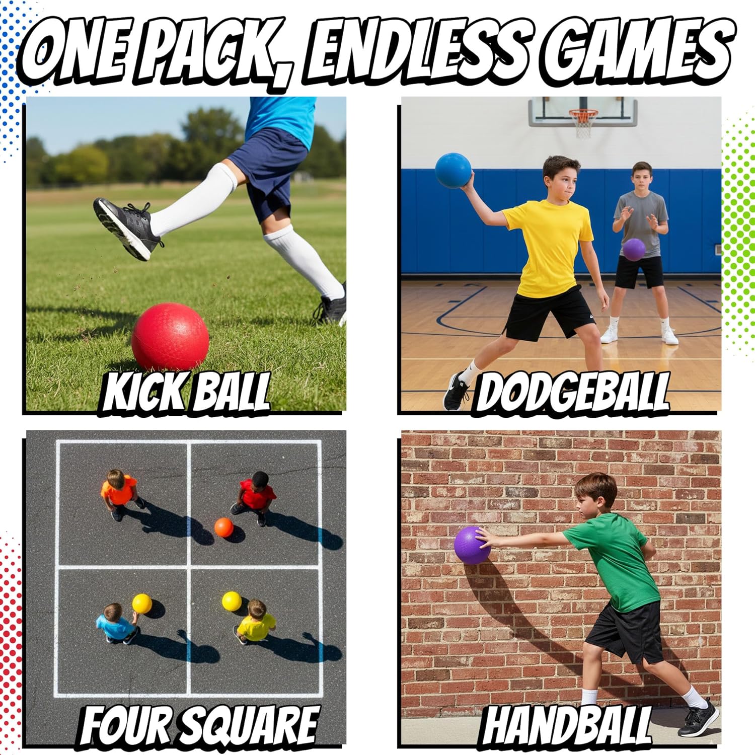 Detalle 2 de 8.5 Inch Playground Balls Pack of 6 🏐