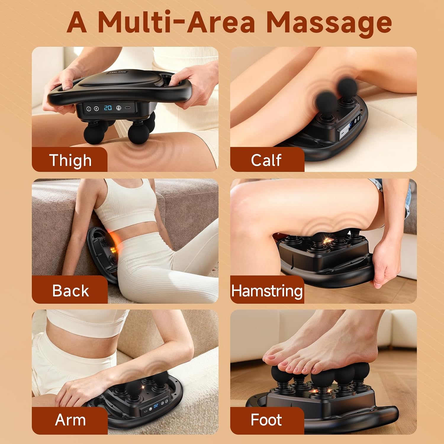 Detalle 2 de AERLANG Massage Gun 9-Level Percussion Handheld Massage Device