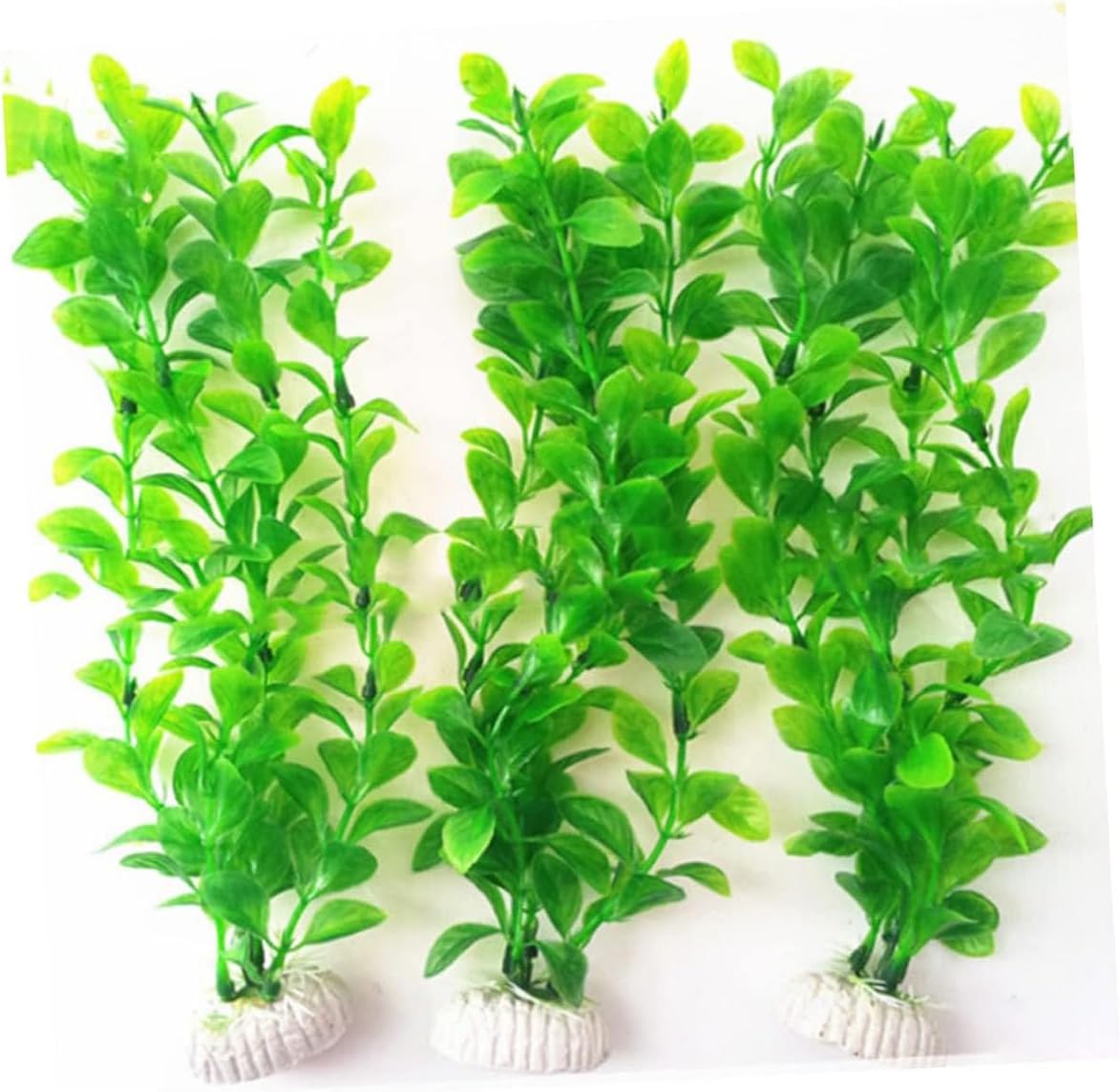 Detalle de MaoNativey 3 Pack Long Artificial Aquarium Plants – Bendable 25cm Plastic Green Decor for Freshwater Tanks