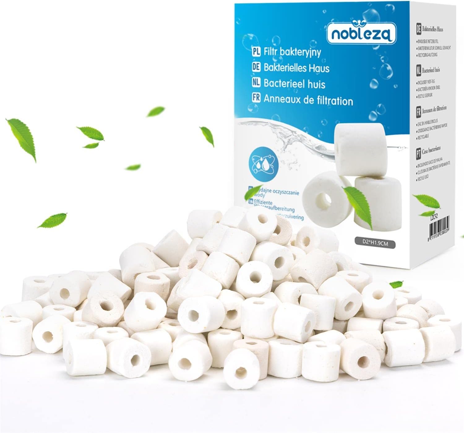 Nobleza Anelli Filtranti in Ceramica (1000 g) – Filtro Biologico per Acquari e Laghetti