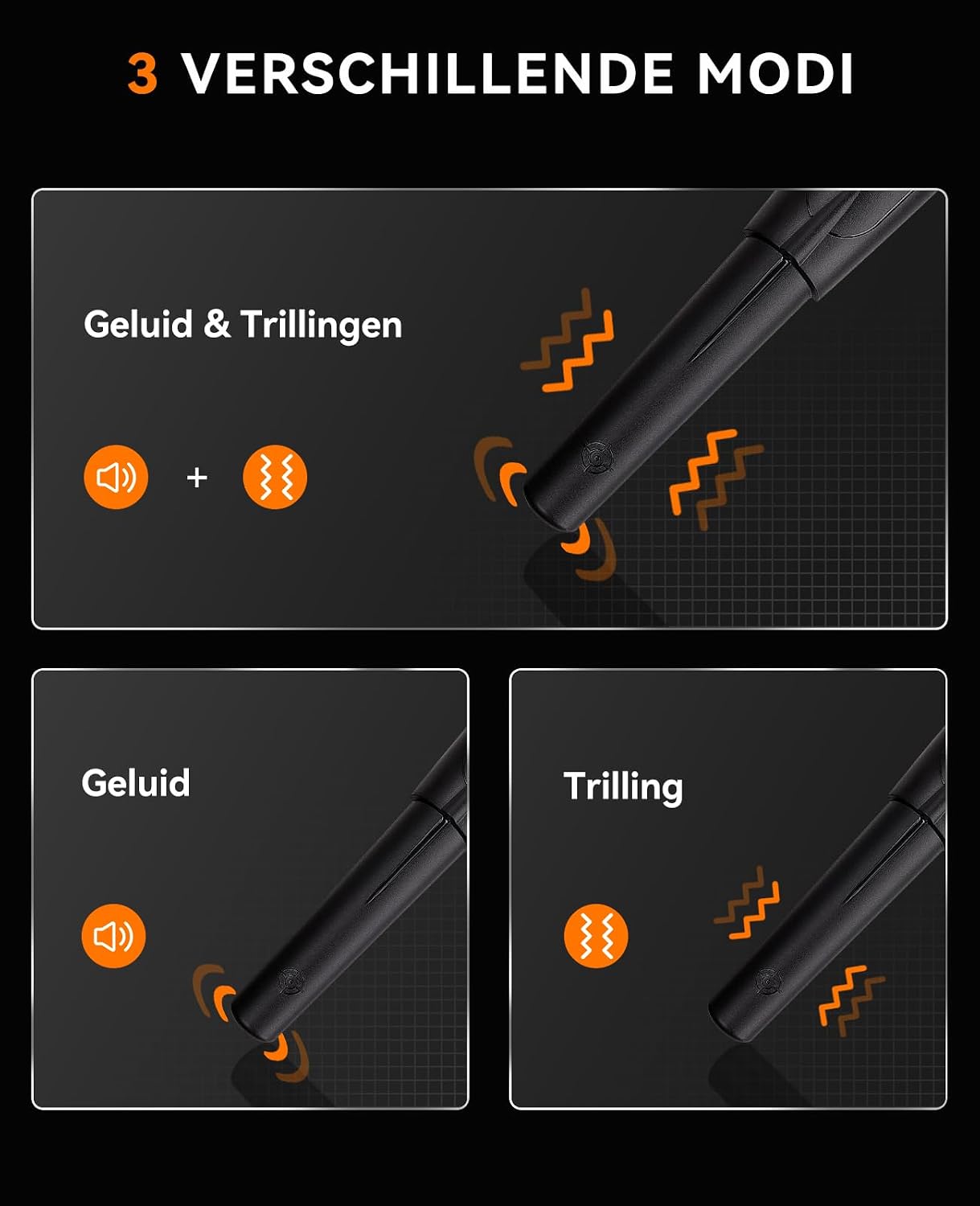 Detalle de SUNPOW OTMD01 pinpointer-metaaldetector, waterdicht met 360°-detectie en 3 modi