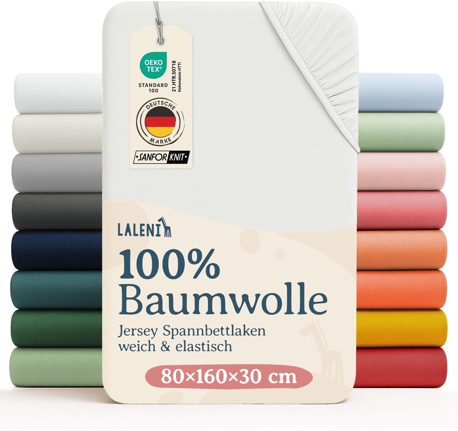 Thumbnail 6 de Laleni jersey dra-på-lakan för spjälsäng, 100 % bomull, 2-pack, gul