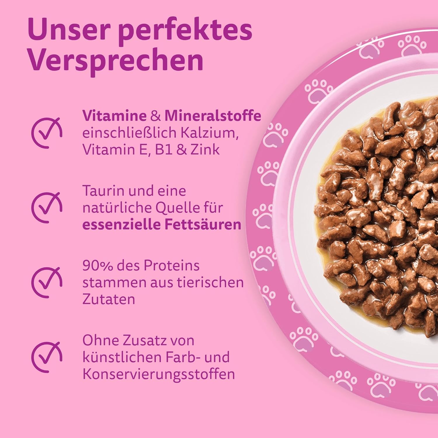 Detalle de Whiskas Junior Katzennassfutter Klassische Auswahl in Sauce – 48 Portionsbeutel (12x85 g) für Kätzchen 2–12 Monate