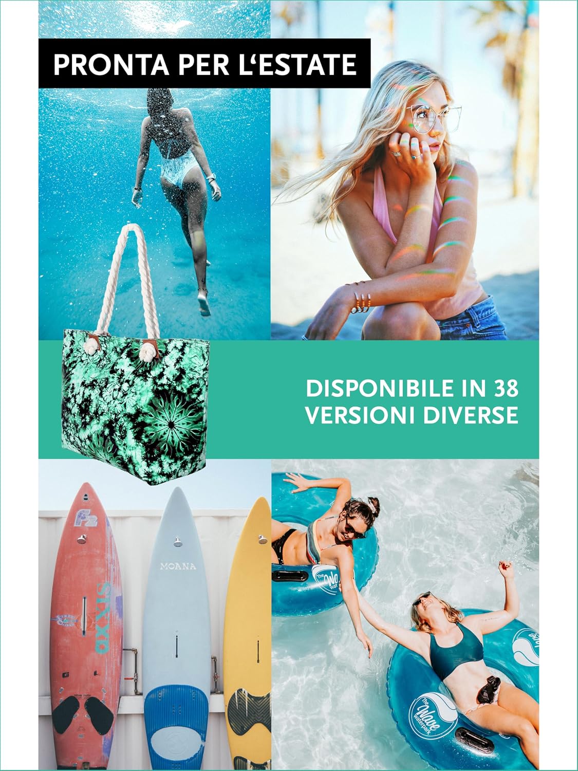 Thumbnail 4 de Borsa DonDon Grande da spiaggia 58 cm
