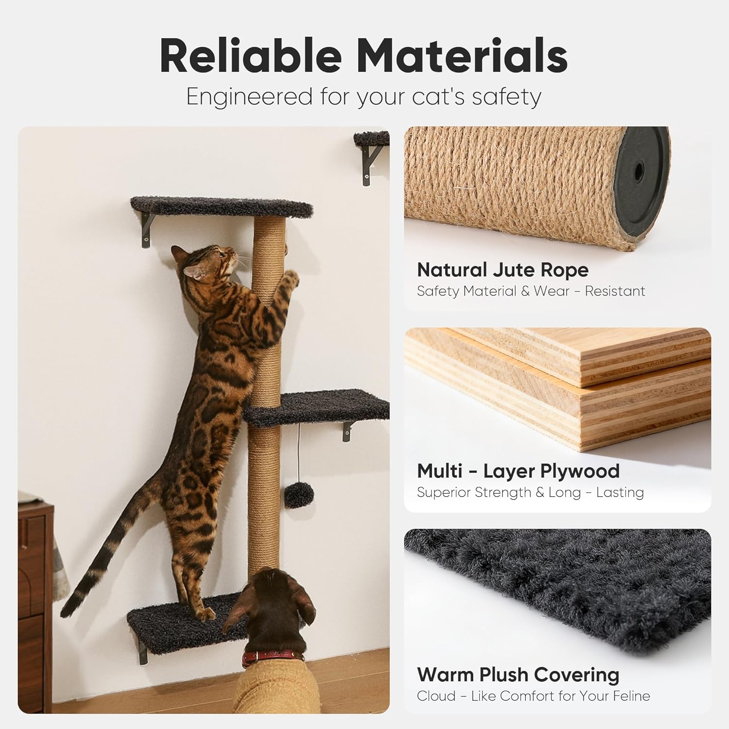 Thumbnail 2 de FUKUMARU 4-in-1 Large Cat Shelves for 16-inch drywall 🐱