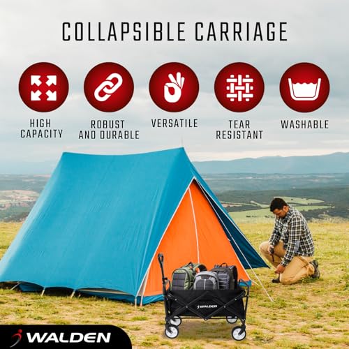 Detalle de Walden Sports Folding Festive Trolley: Foldable Camping Cart with All-Terrain Wheels