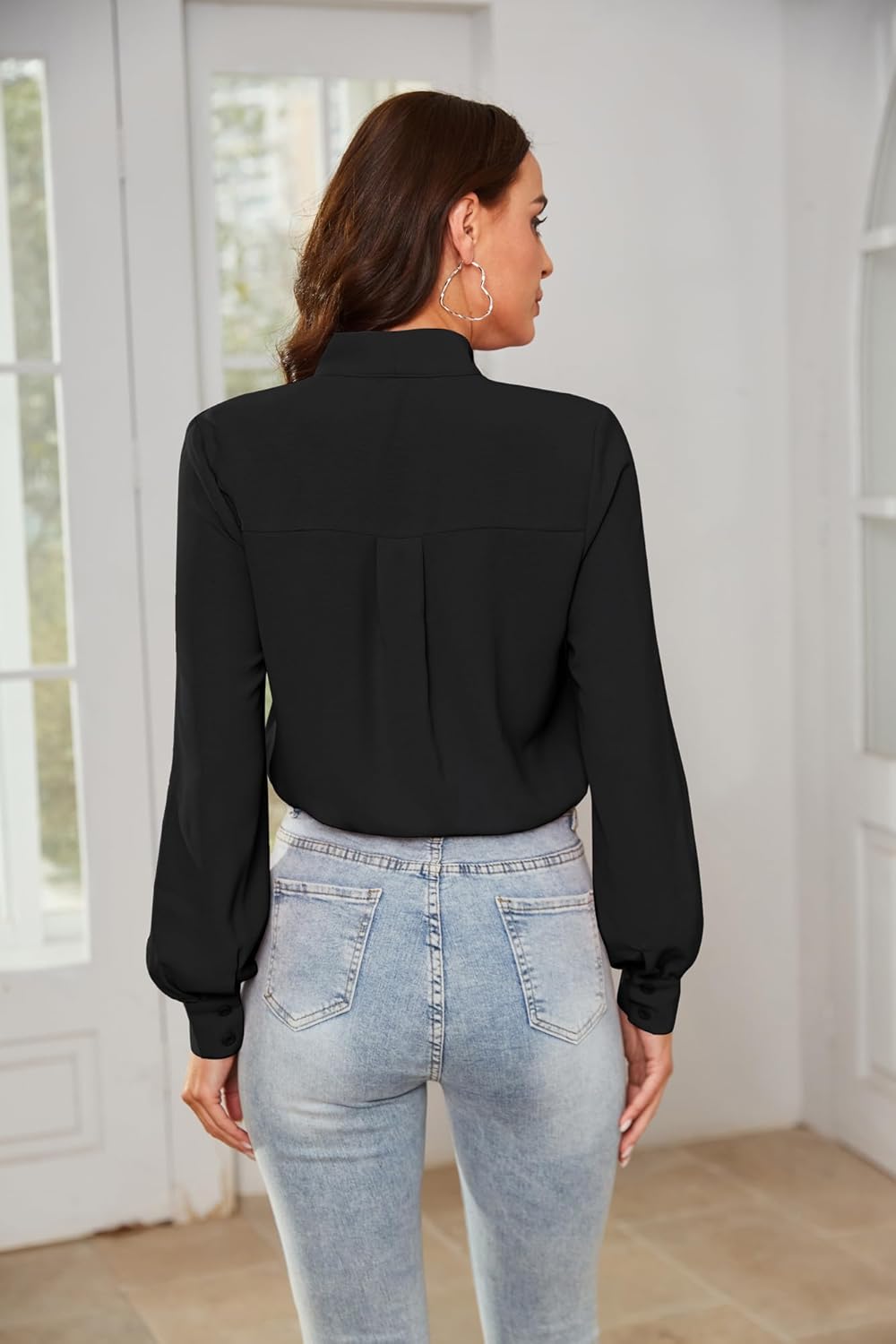 Thumbnail 3 de Kate Kasin Bow Tie Neck Bodysuit Top