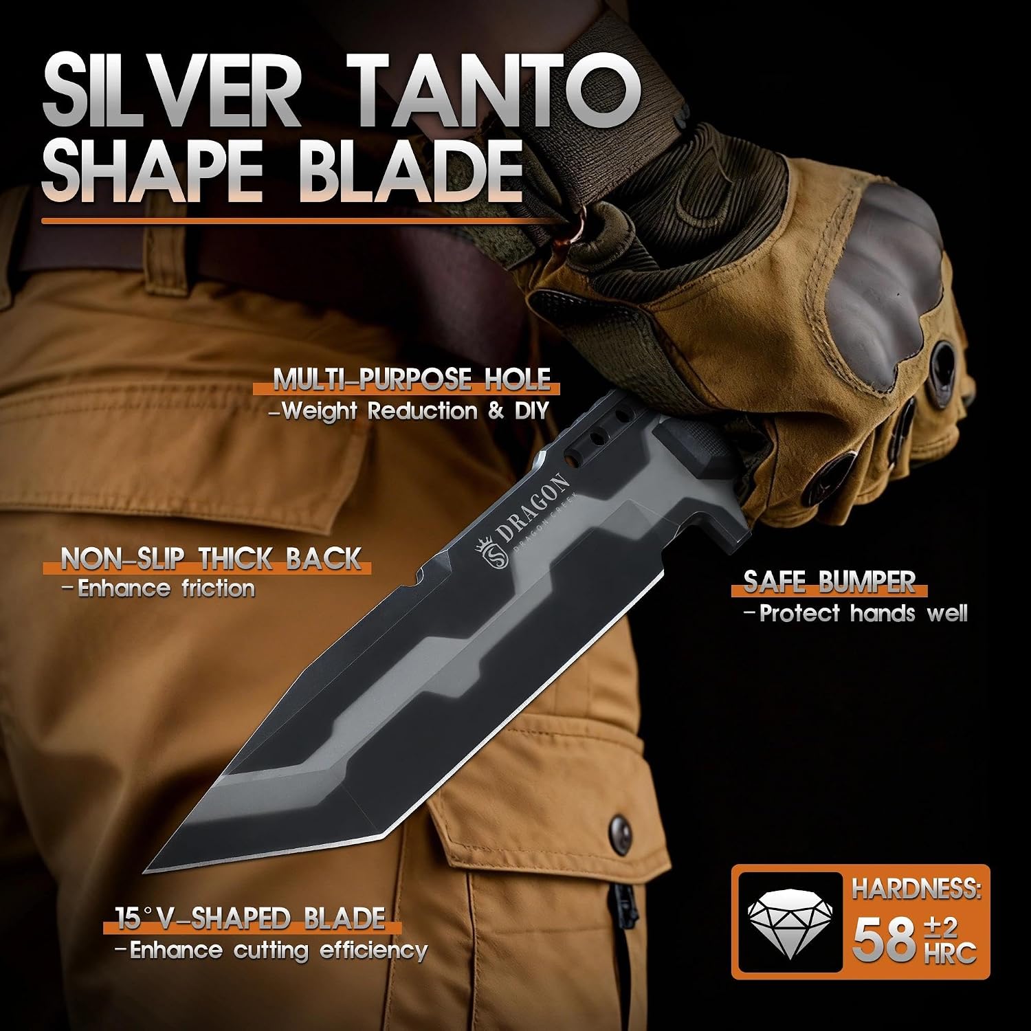 Detalle de Dragon Creek Outdoor-Messer mit 5 mm Klinge