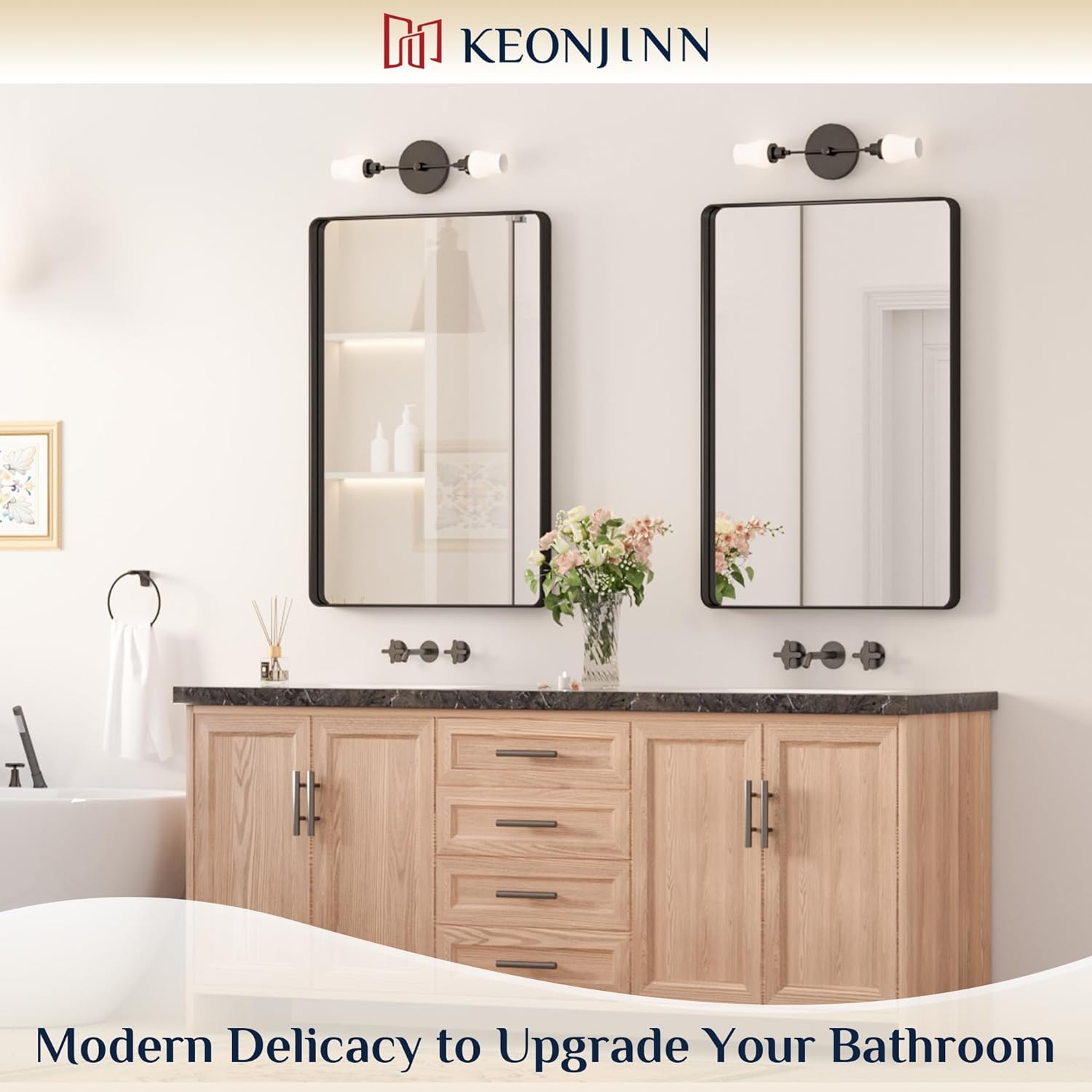 Thumbnail 1 de Keonjinn Black Vanity Mirror 24 x 36