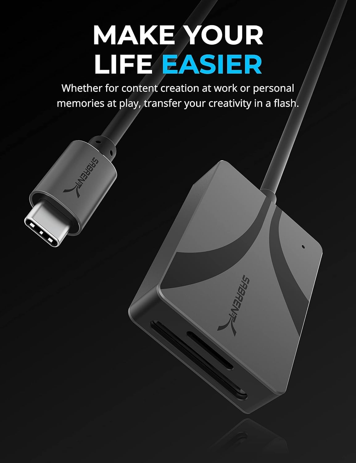 Detalle de SABRENT CR-CSDM UHS-II SD card reader 312MB/s