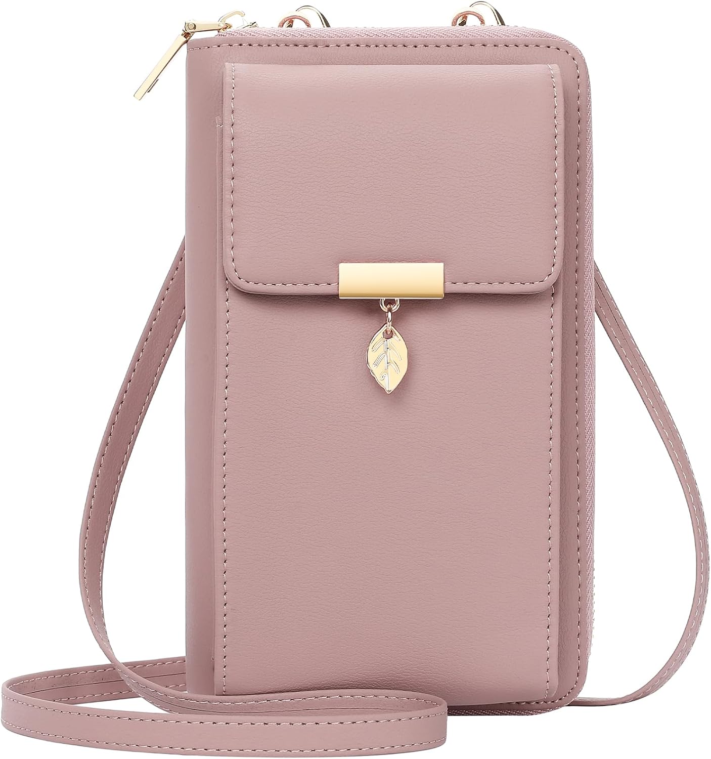 Detalle de ENONEO Porta Cellulare Portafoglio Donna in Pelle PU con Blocco RFID e Tracolla — grande capacità