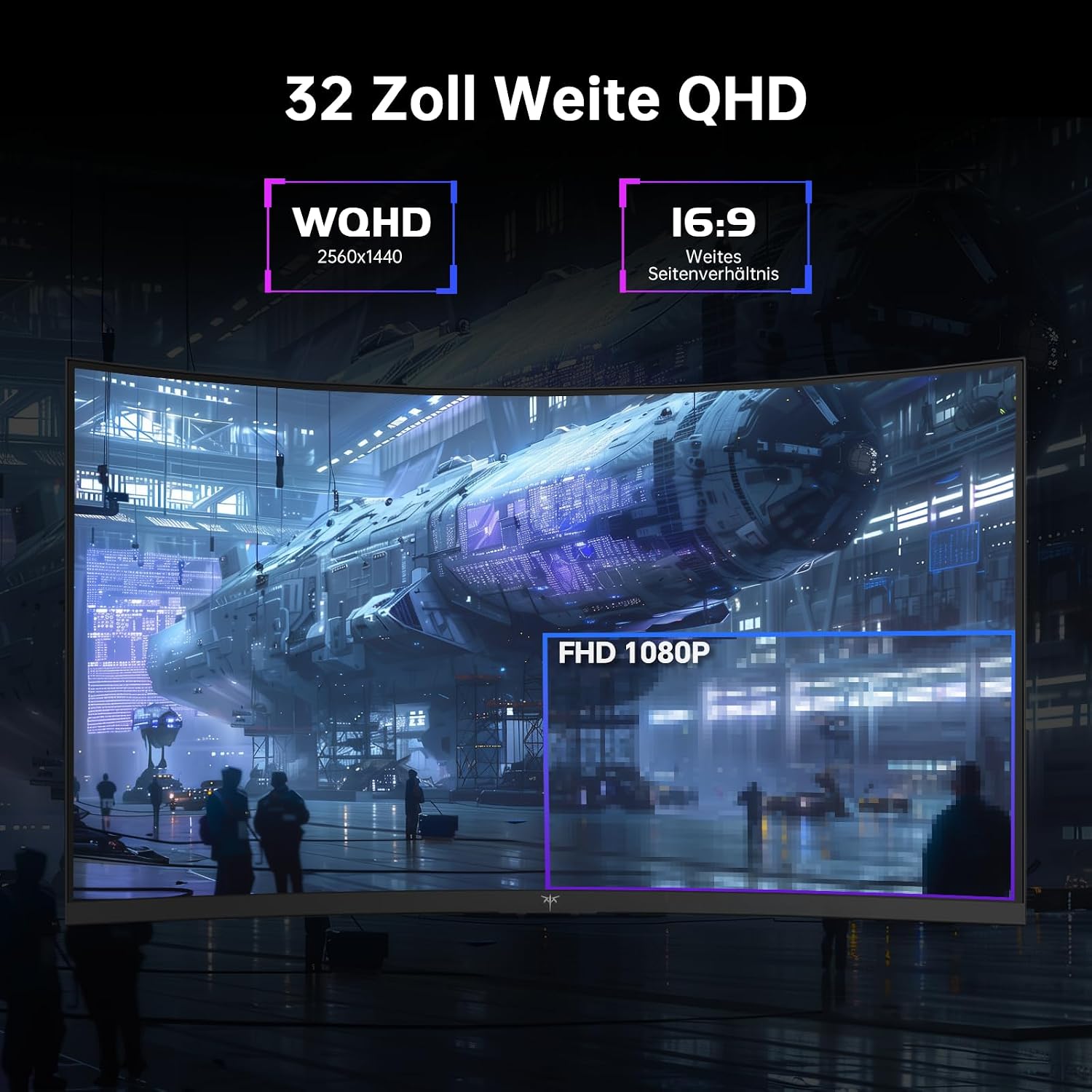 Thumbnail 3 de KTC Curved Gaming Monitor 32 Zoll (WQHD, 185 Hz OC) mit 1500R, HDR10 und HVA-Panel